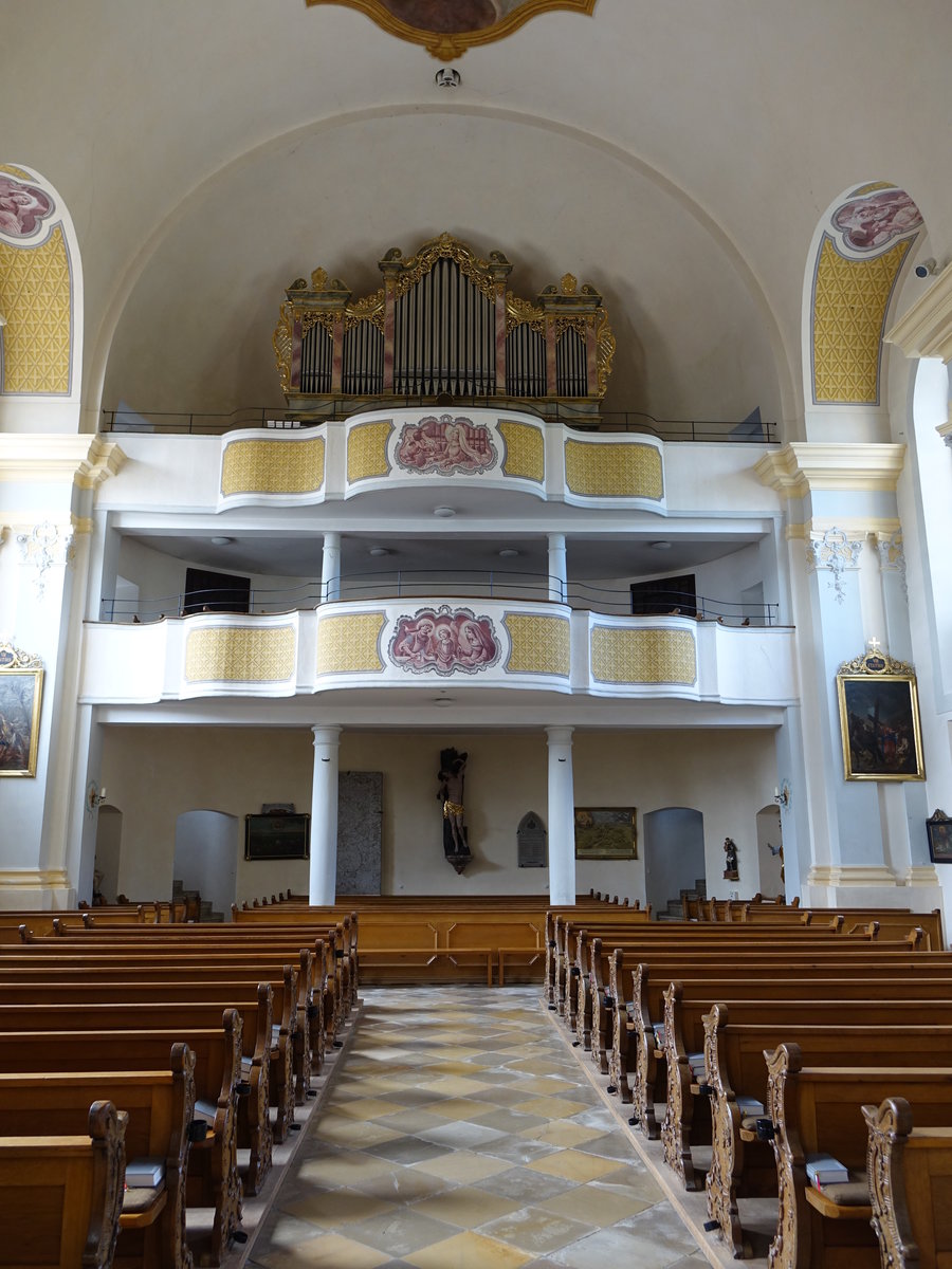 Rohrdorf am Inn, Orgelempore in der St. Jakobus Kirche (03.07.2016)