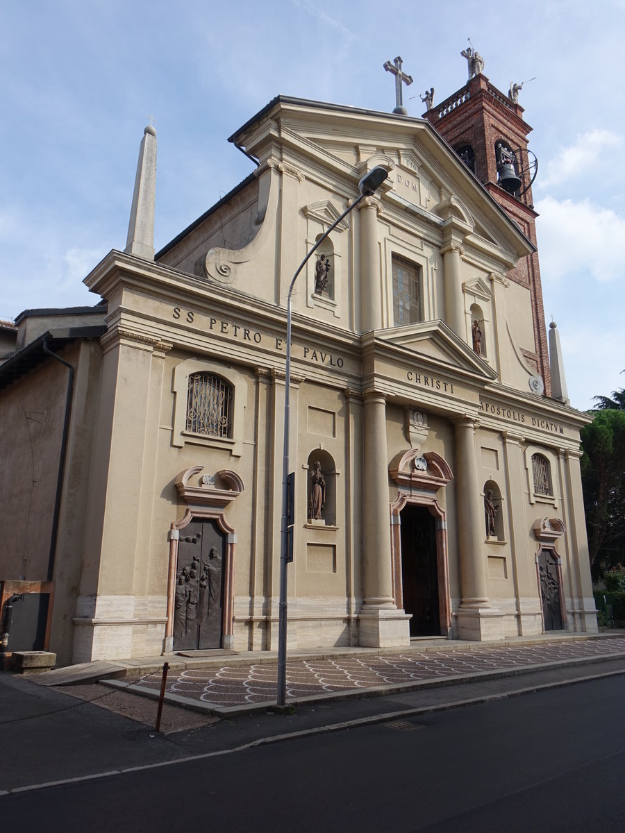 Rovellasca, Kirche St. Peter und Paul in der Via Giambattista Grassi, erbaut bis 1752 (22.09.2018)