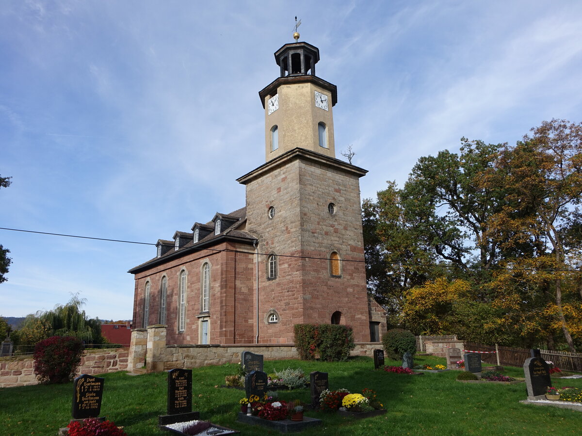 Rutha, evangelische Kirche, erbaut von 1840 bis 1842 durch den Baumeister Carl Georg Kirchner (20.10.2022)