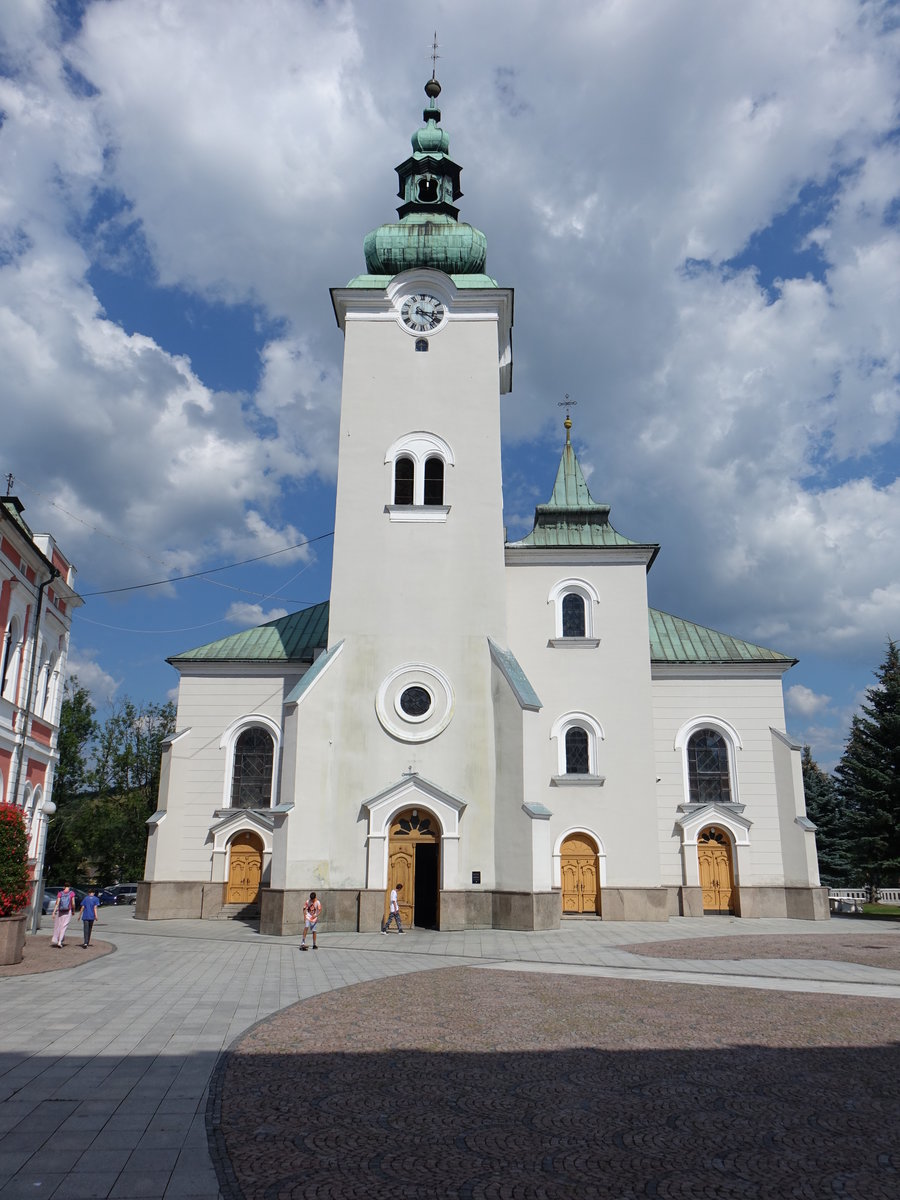 Ruzomberok / Rosenberg, Pfarrkirche St. Andreas, erbaut im 14. Jahrhundert (06.08.2020)