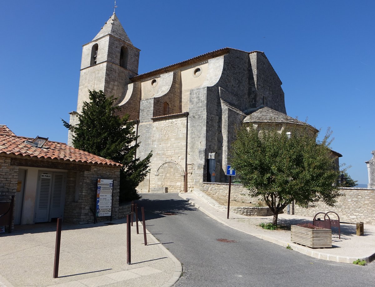 Saignon, die Kirche Notre-Dame-de-Piti wurde im 11. und 12. Jahrhundert erbaut (24.09.2017)