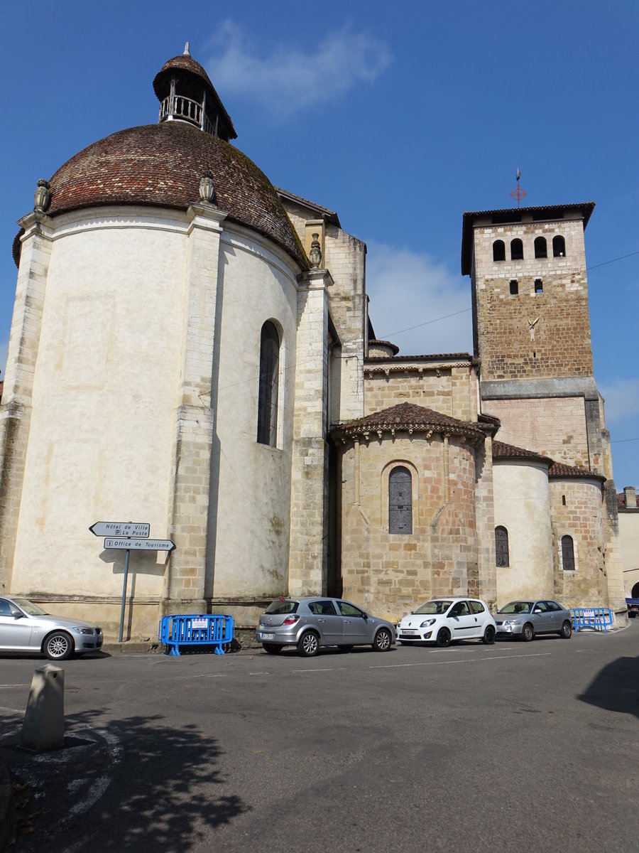 Saint-Sever, Abteikirche St. Sever, erbaut ab 1008, 1569 verwstet und danach wiederaufgebaut (26.07.2018)
