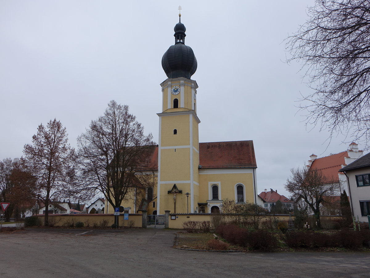 Sallach, Pfarrkirche St. Nikolaus, erbaut 1613, erweitert 1896 (26.12.2016)
