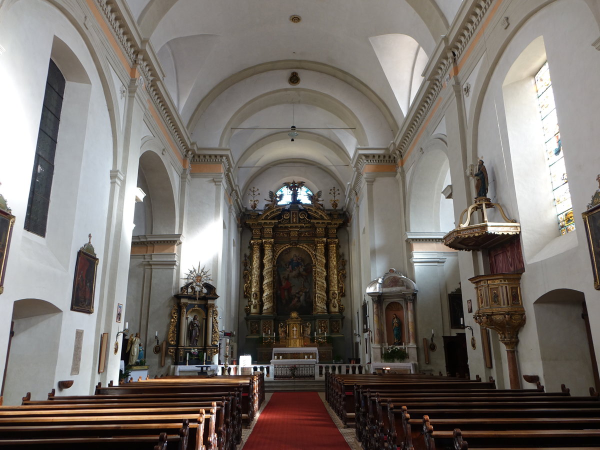 Salorno/Salurn, barocker Innenraum der Pfarrkirche St. Andreas (27.10.2017)