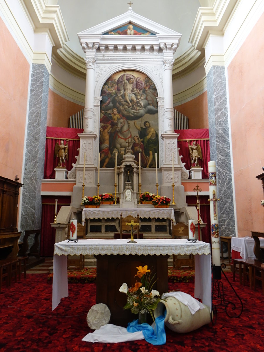 San Martino Al Tagliamento, Hochaltar in der St. Martino Kirche (06.05.2017)