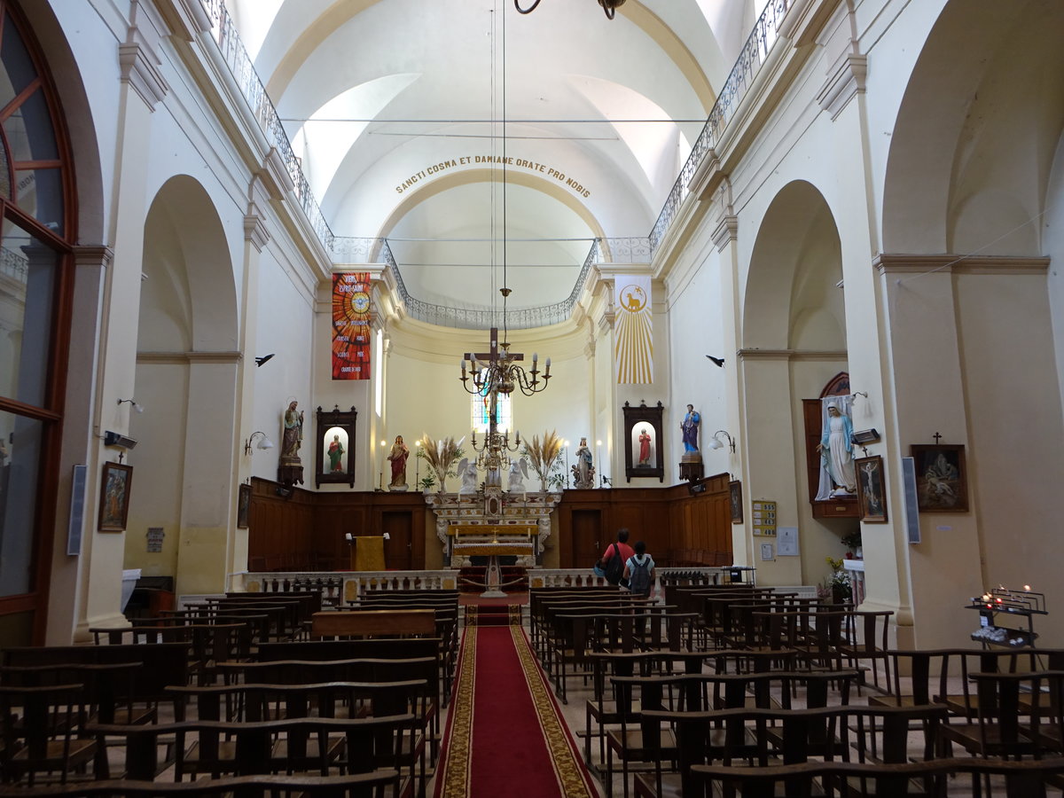 Sartene, barocker Innenraum der Franziskanerkirche St. Damien (20.06.2019)