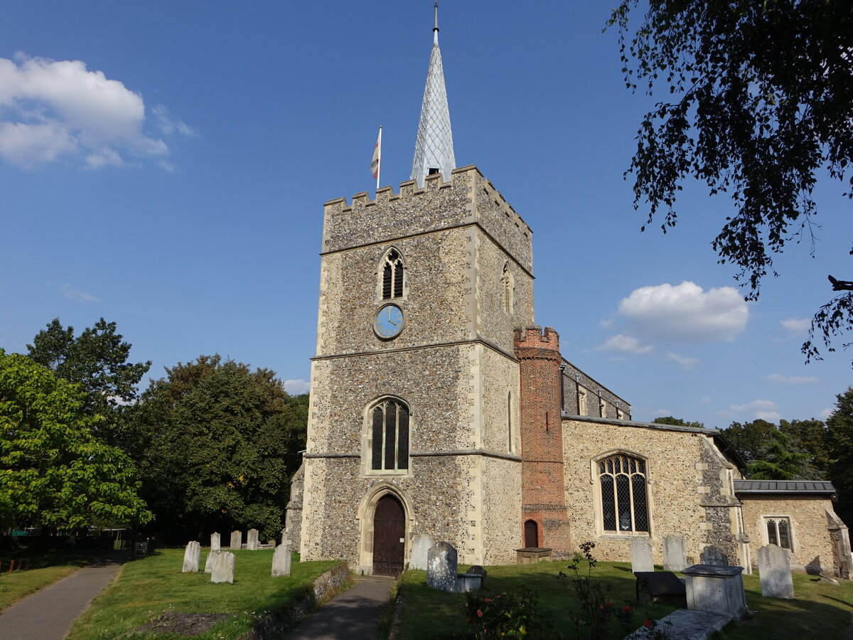Sawbridgeworth, Pfarrkirche St. Mary, erbaut im 13. Jahrhundert (09.09.2023)