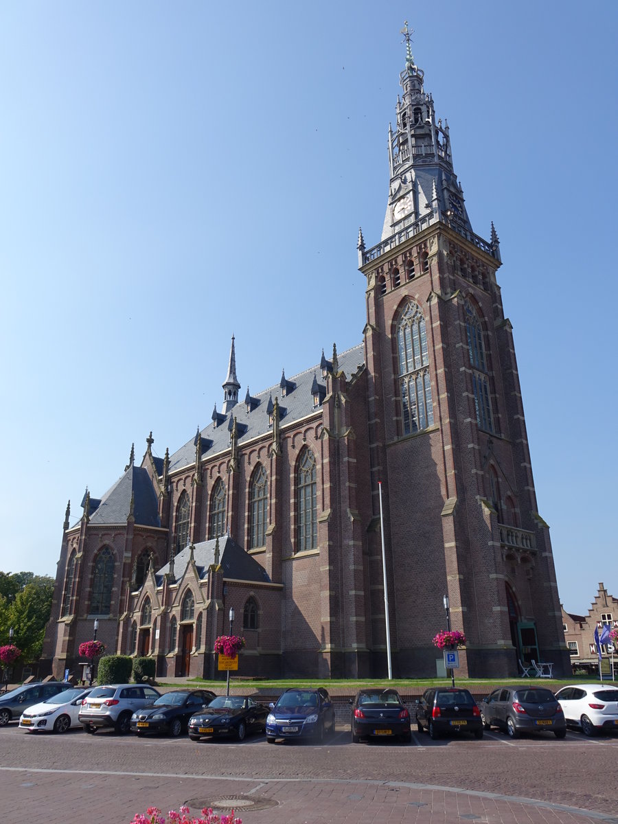 Schagen, neugotische Grote Kerk, erbaut von 1895 bis 1897 durch J. van der Steur (27.08.2016)