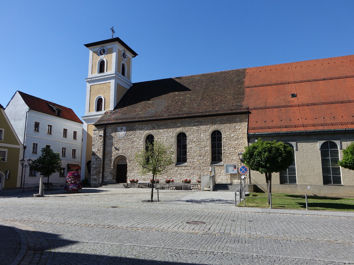 Schmidmhlen, kath. Pfarrkirche St. gidius, Saalkirche, erbaut von 1832 bis 1834 durch Hans Dllgast (11.06.2017)