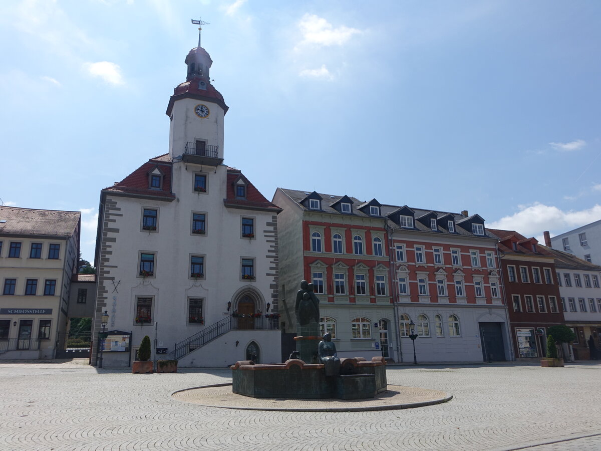 Schmlln, historisches Rathaus am Markt (24.06.2023)