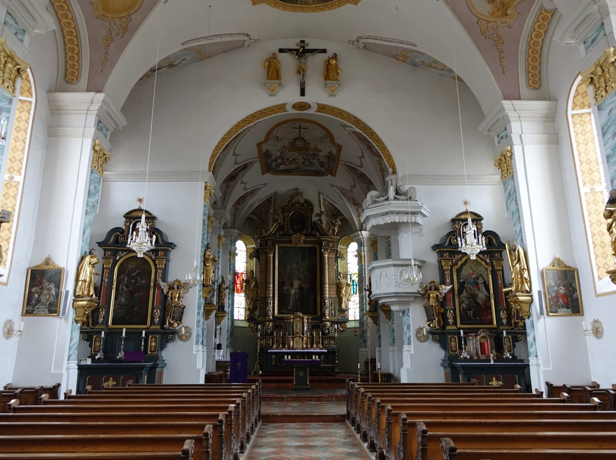 Schnaitsee, barocke Altre in der Maria Himmelfahrt Kirche (21.02.2016)