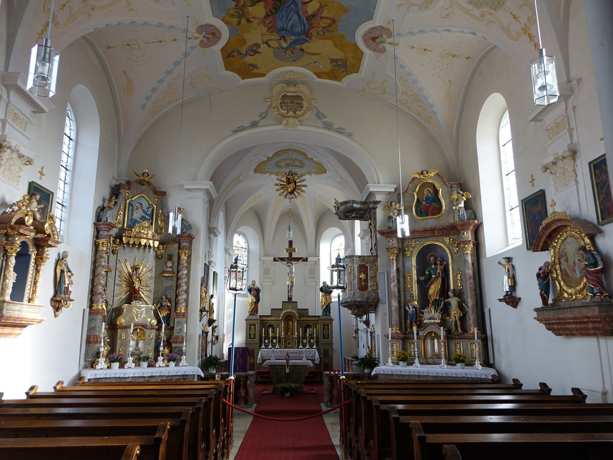Schnau, barocke Altre in der kath. Pfarrkirche Hl. Kreuz (04.11.2017)