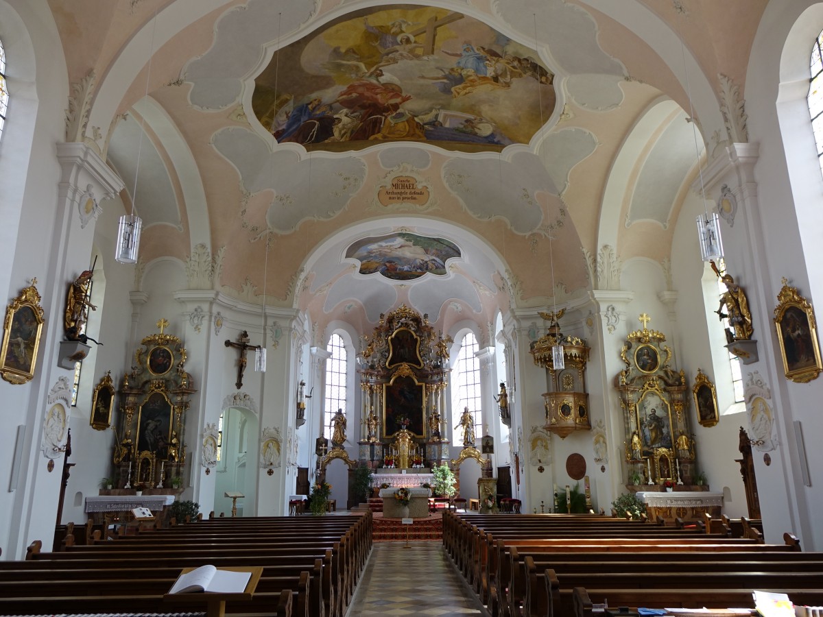 Schnberg, neubarocker Innenraum der St. Michael Kirche (15.08.2015)