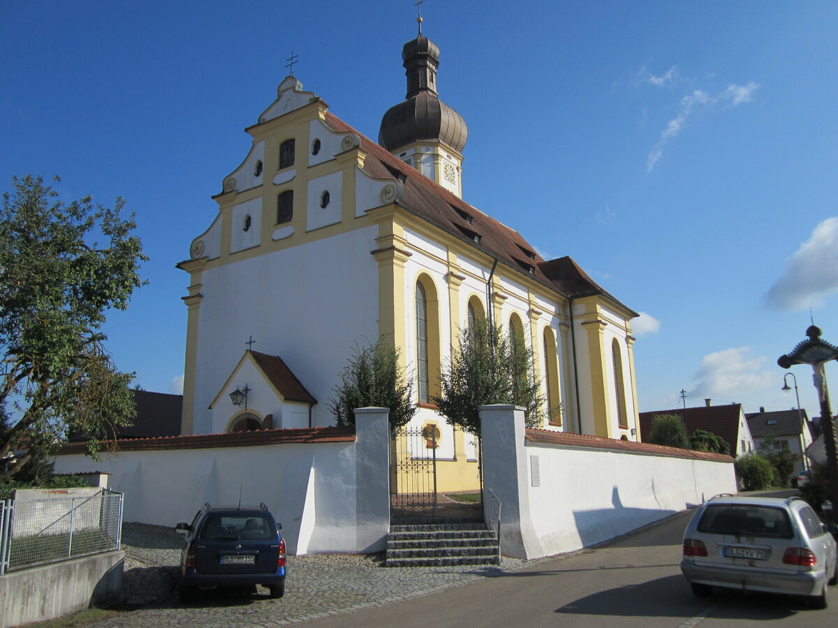 Schwenningen, Pfarrkirche St. Ulrich und Johannes, erbaut von 1726 bis 1740 durch Andreas Moosbrugger (24.08.2014)