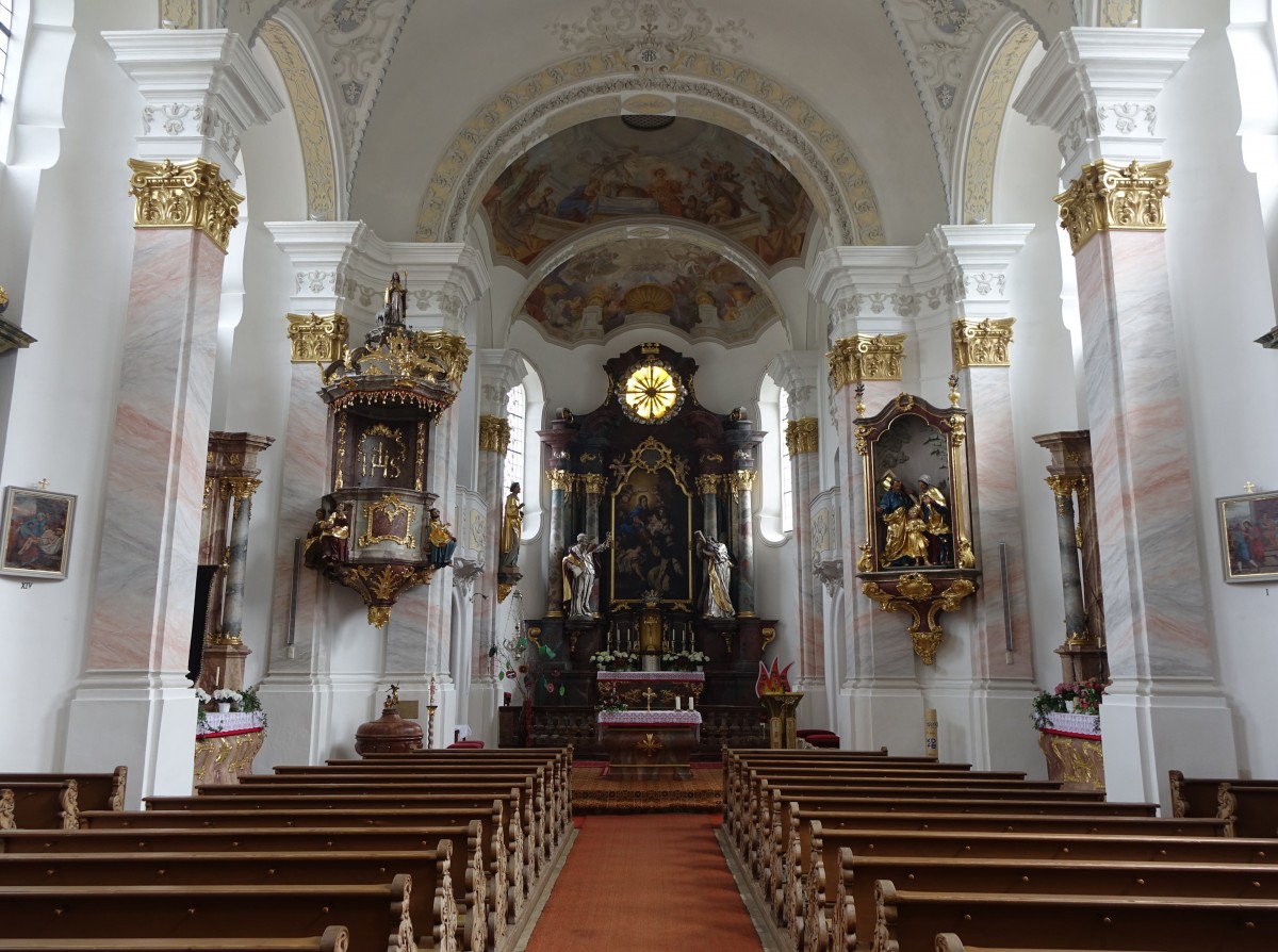 Seebach, neubarocker Innenraum der St. Stephan Kirche (25.05.2015)