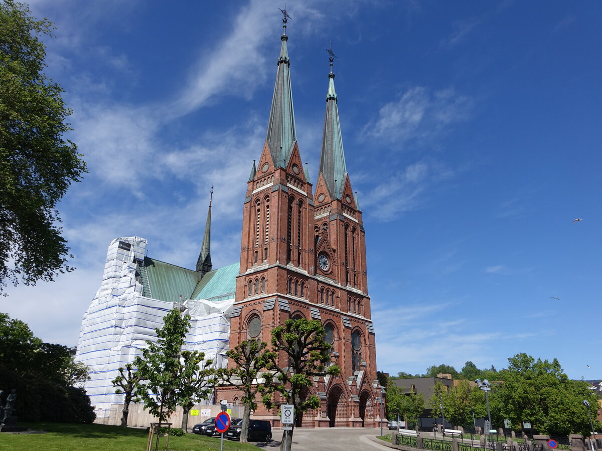 Skien, Evangelische Kirche, neugotischer Kirchenbau, erbaut bis 1894 (28.05.2023)