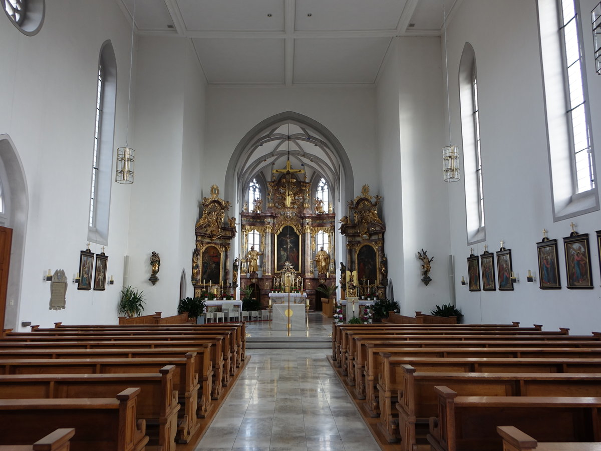 Stadtschwarzach, Innenraum der kath. Hl. Kreuz Kirche (16.10.2018)