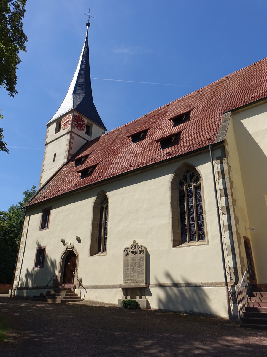 Stein, evangelische St. Stephanus Kirche, erbaut von 1460 bis 1474 (12.08.2017)