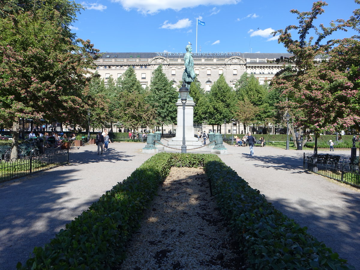 Stockholm, Denkmal fr Karl XII. im Kungstrdgarden Park (04.06.2018)