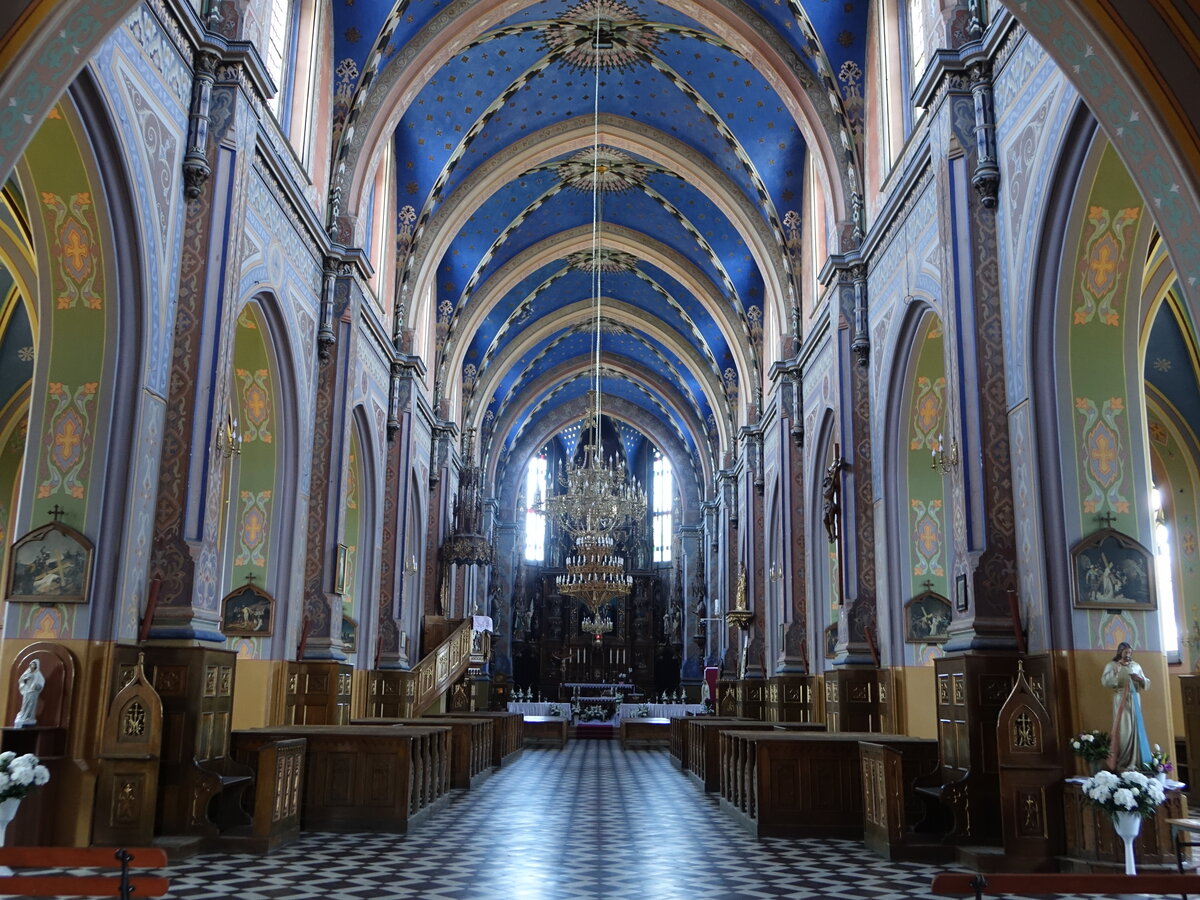 Sulejow, neugotischer Innenraum der St. Florian Kirche (14.06.2021)
