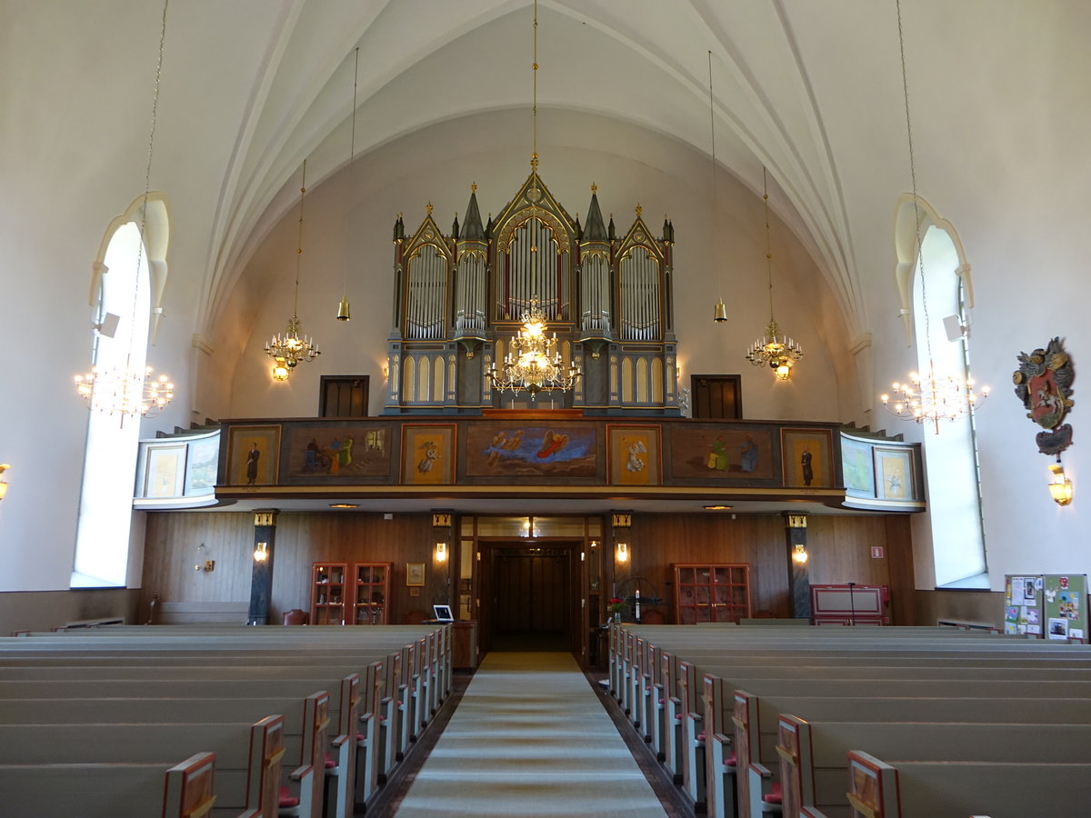 Sunne, Orgel von Lindegren Orgelbyggeri in der Ev. Kirche (31.05.2018)