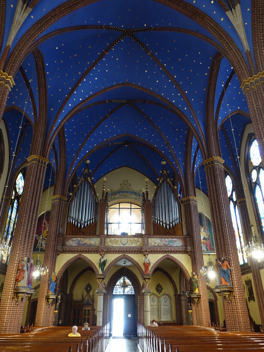 Szczecin / Stettin, Innenraum der St. Johannes der Tufer Kirche, erbaut von 1888 bis 1890 durch den Architekten Engelbrecht Seibertz (31.07.2021)