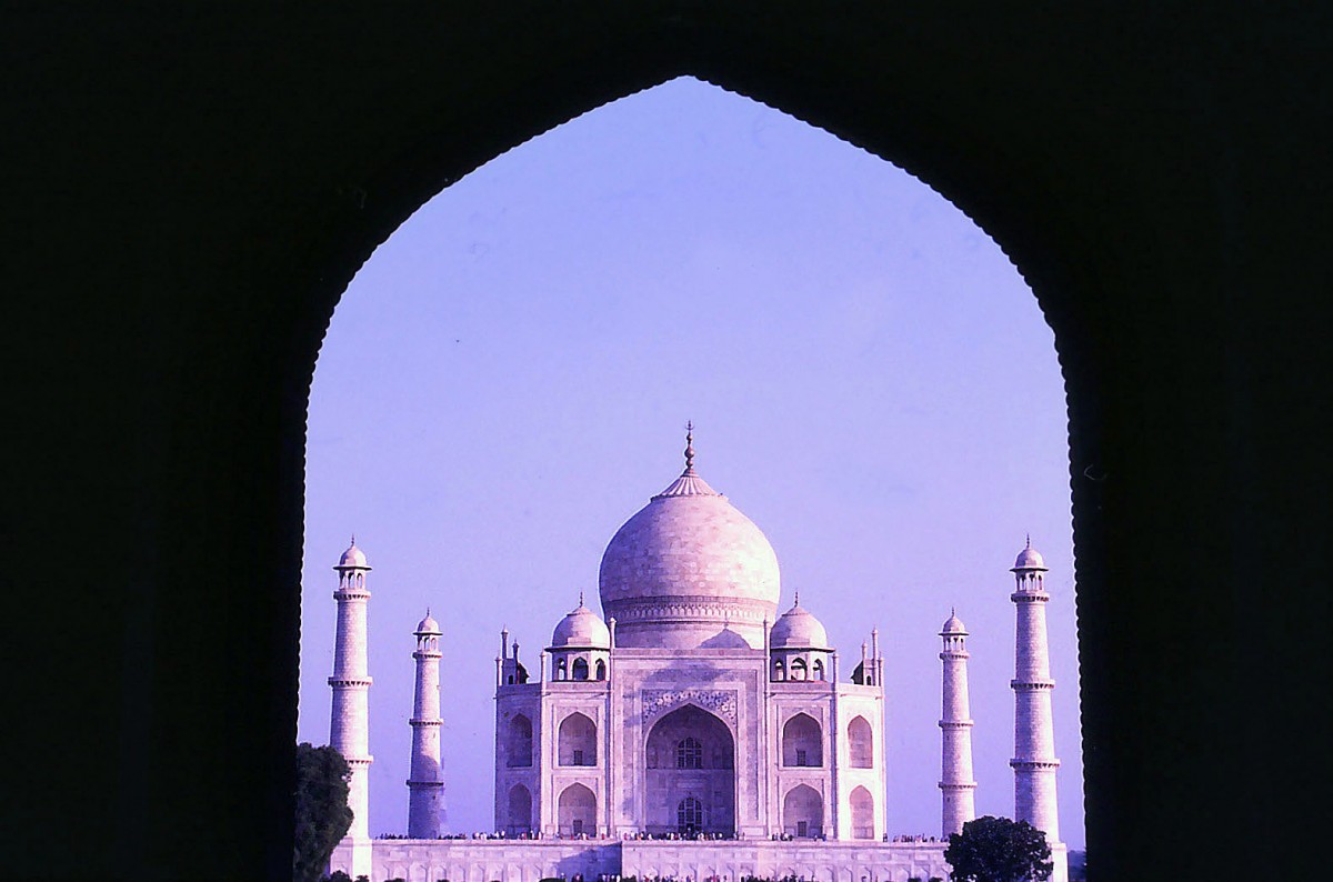 Taj Mahal in Agra. Aufnahme: Oktober 1988 (Bild vom Dia).
