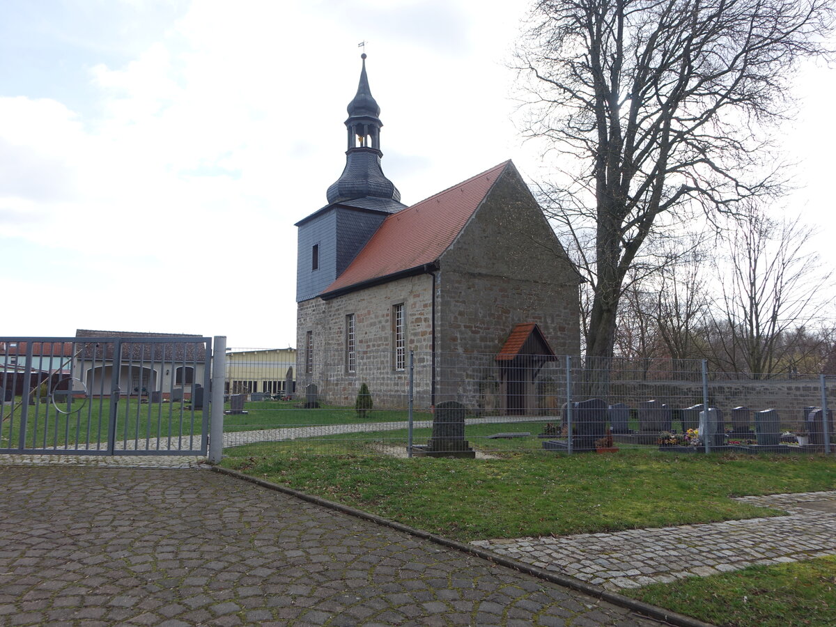 Tauhardt, evangelische St. Cyriakus Kirche, erbaut von 1770 bis 1778 (26.03.2023)