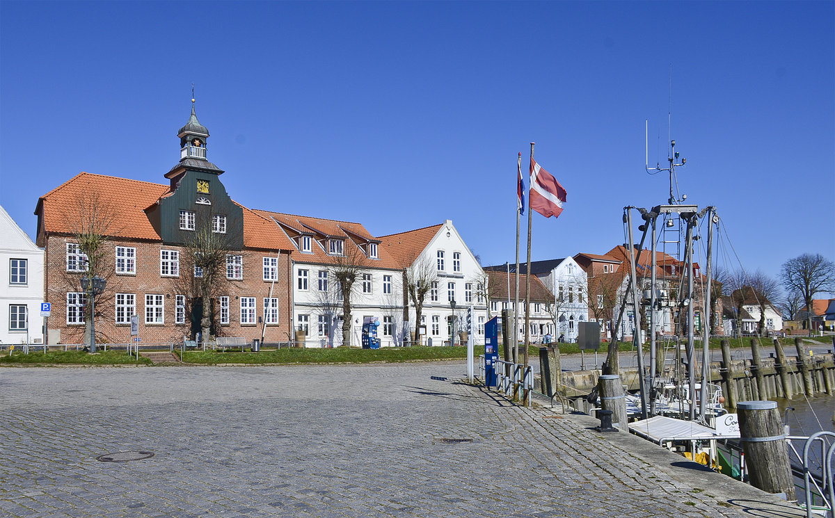 Tnning (Nordfriesland). Das Schifferhaus (dniscH Skipperhuset) von 1625 ist heute ein Schullandheim und Versammlungshaus des Sdschleswigschen Vereins.
Aufnahme: 31. Mrz 2020.