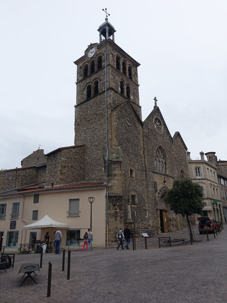 Tournon, Collegiale Saint-Julien, erbaut im 14. Jahrhundert im Flamboyant Stil (18.09.2016)