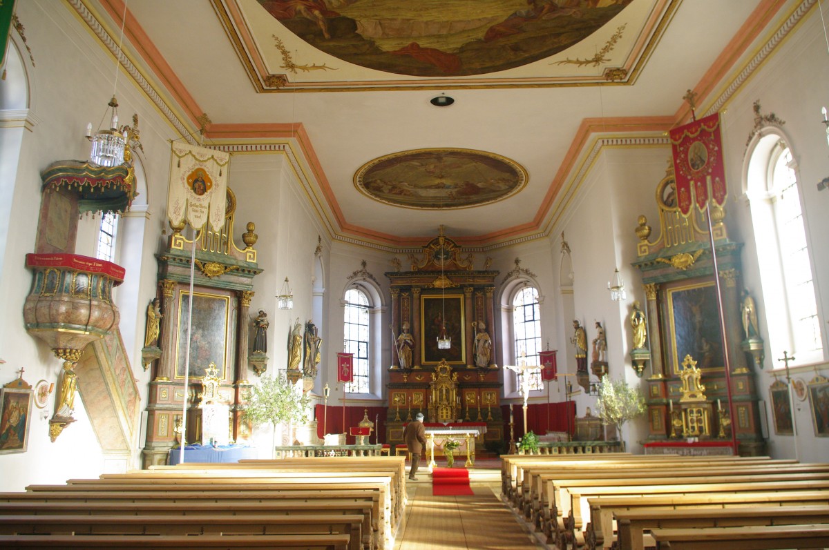 Trauchgau, Altre und Kanzel der St. Andreas Kirche (20.02.2014)