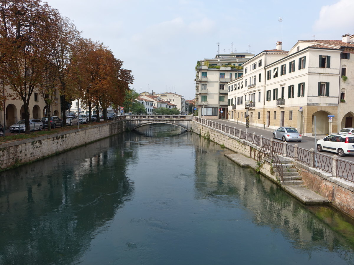 Treviso, Huser an der Riviera Giuseppe Garibaldi am Fluss Fiume (18.09.2019)