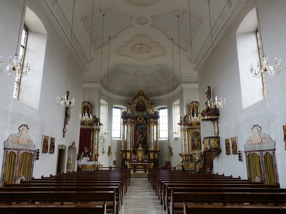Ubstadt, barocker Innenraum der St. Andreas Kirche (30.05.2015)