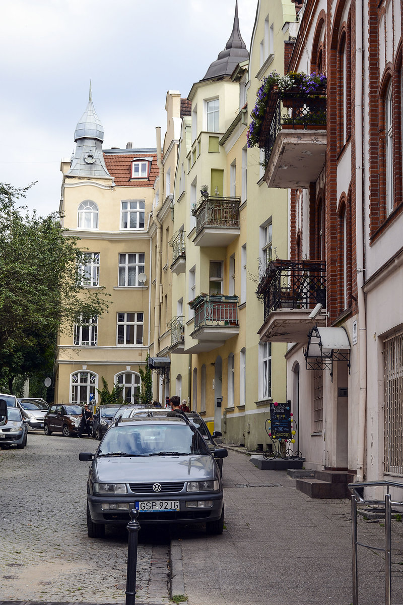 Ulica Alfonsa Chmielewskiego (bis 1945 Eichendorffer Strae) in Zoppot / Sopot. Aufnahme: 16. August 2019.