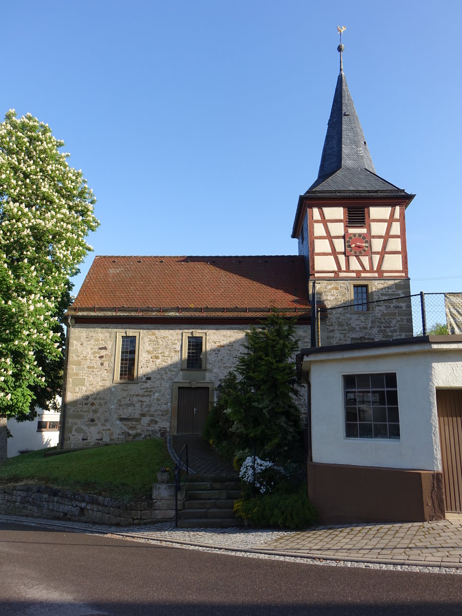 Untersllbach, evangelische St. Salvator Kirche, erbaut 1713 (29.04.2018)
