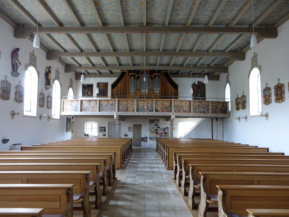 Utzenhofen, Orgelempore in der kath. Pfarrkirche St. Vitus (20.08.2017)