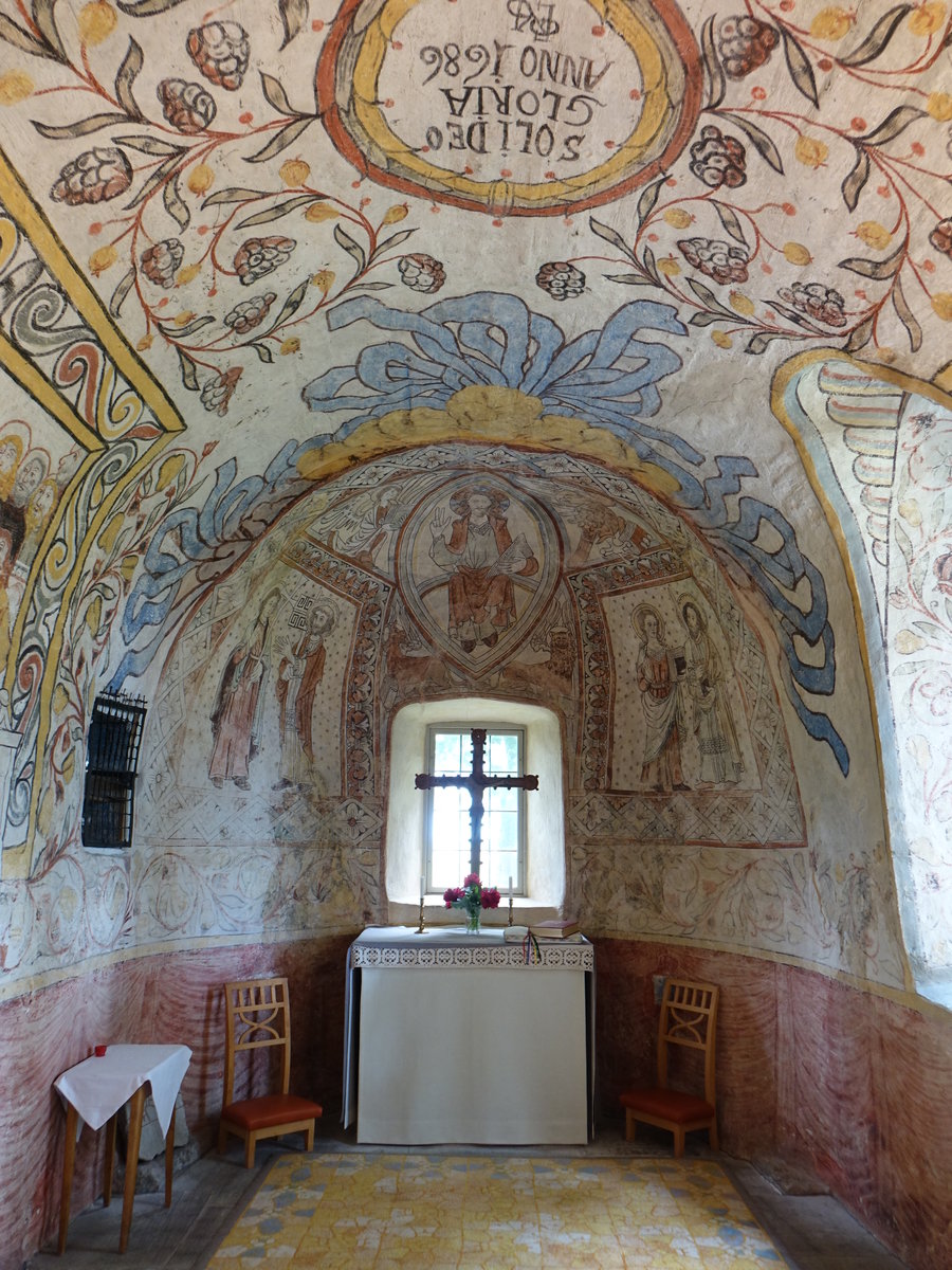 Vversunda, Fresken aus dem 13. Jahrhundert in der Ev. Kirche (15.06.2017)