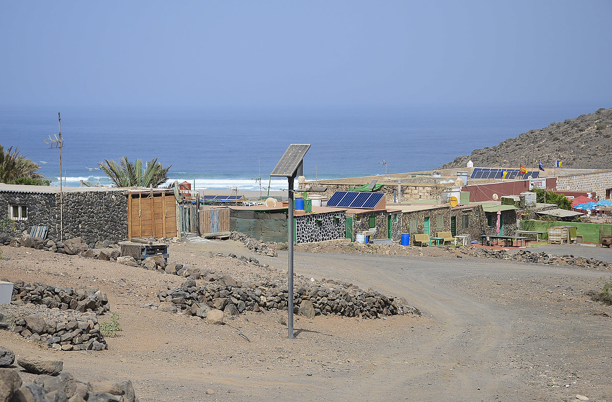Viele Ziegen, 15 Bewohner, keine Geschfte: Cofete auf Fuerteventura ist ein seltsamer, menschenleerer Ort auf einer ansonsten berfllten Insel. 
Aufnahme: 17. Oktober 2017.