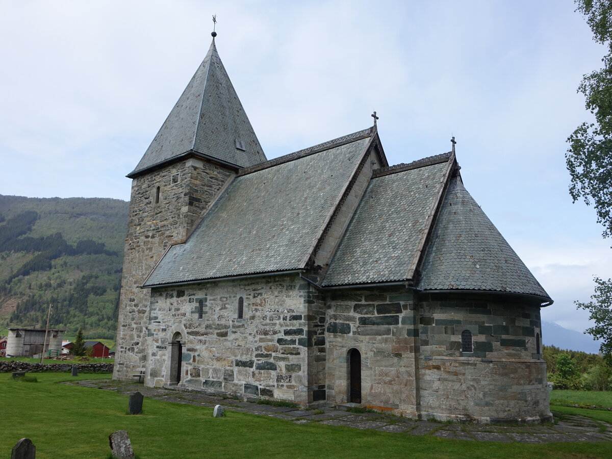 Vik, evangelische Hove Kirche, Steinkirche erbaut ab 1170 (26.05.2023)