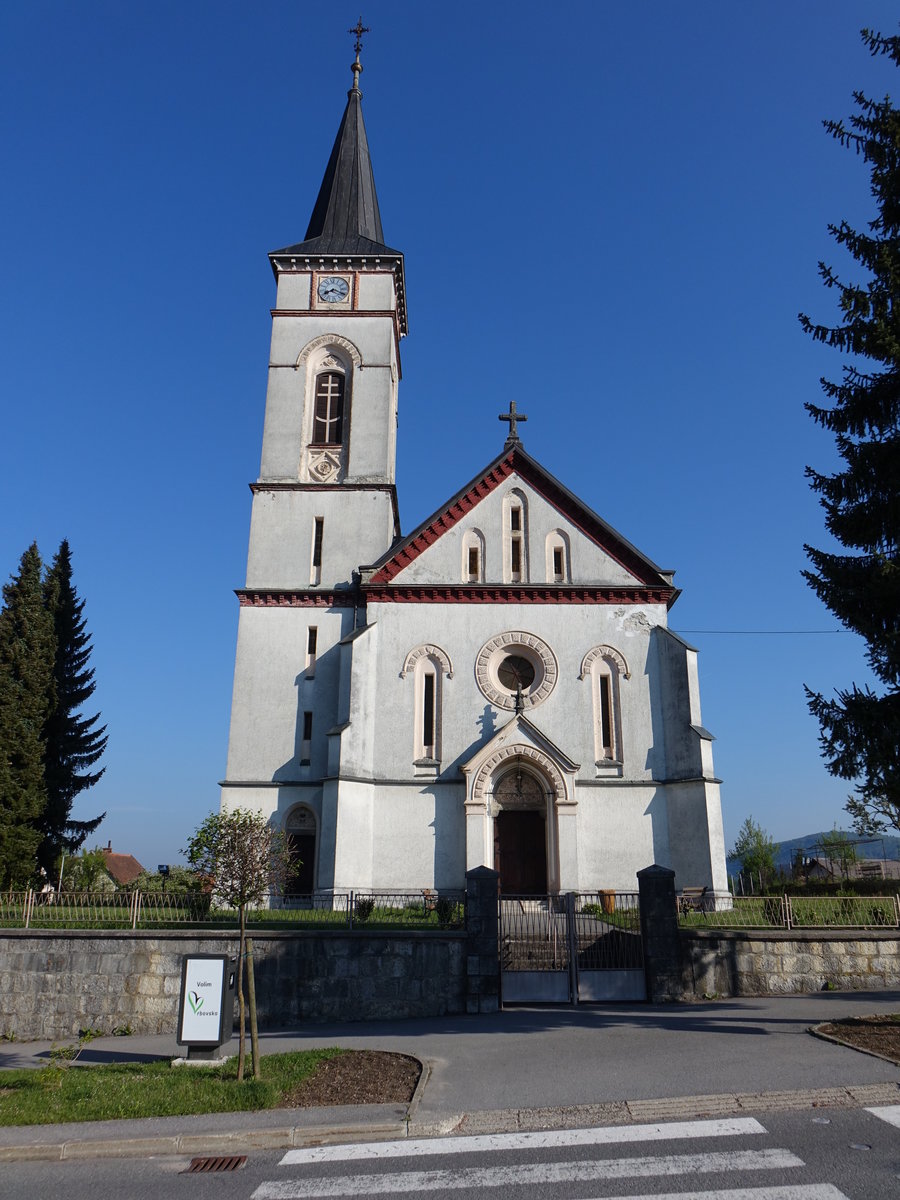Vrbovsko, Pfarrkirche St. Johannes Nepomuk, erbaut 1894 (01.05.2017)