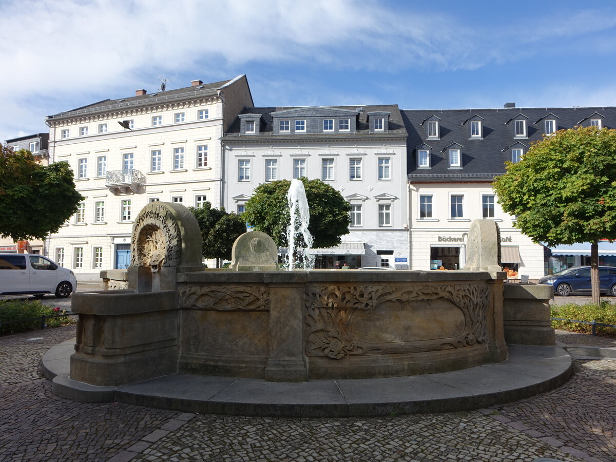Waldheim, Wettinbrunnen und Huser am Obermarkt (19.09.2023)