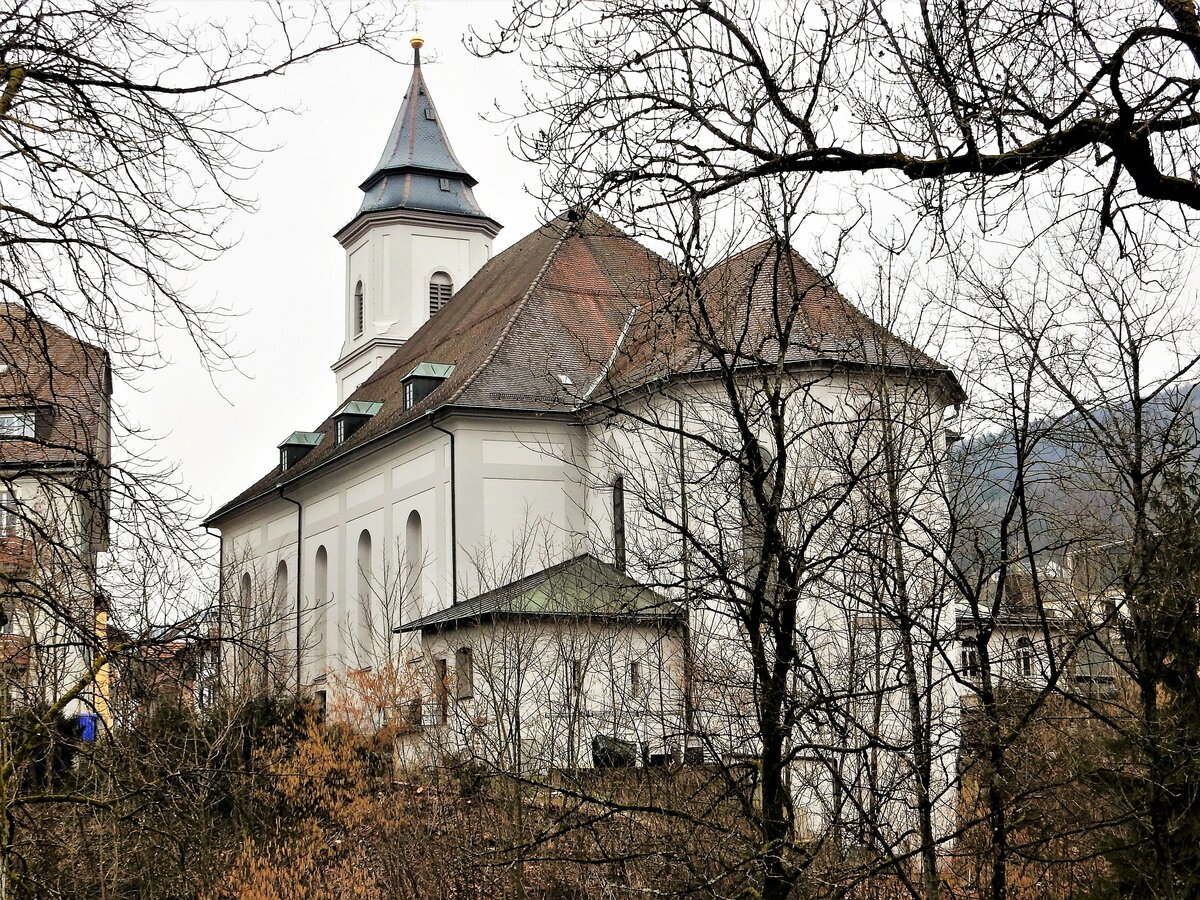 Waldshut, katholische Pfarrkirche Liebfrauen. 2015 fand die letzte Aussenrenovation statt - 19.02.2018