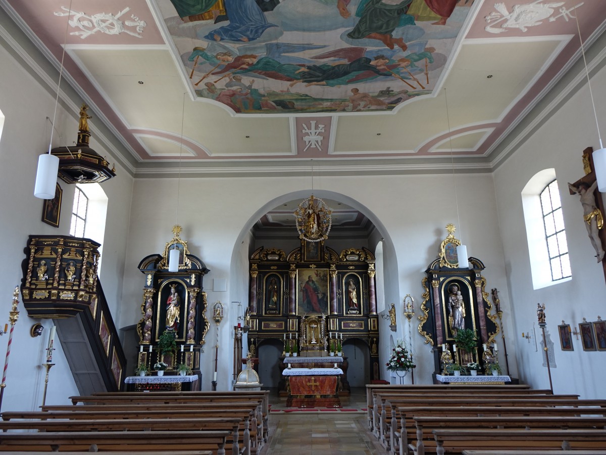 Walting, Innenraum der Pfarrkirche St. Johann Evangelist (23.08.2015)