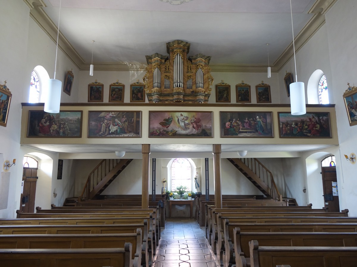 Walting, Orgelempore der St. Johann Evangelist Kirche (04.06.2015)