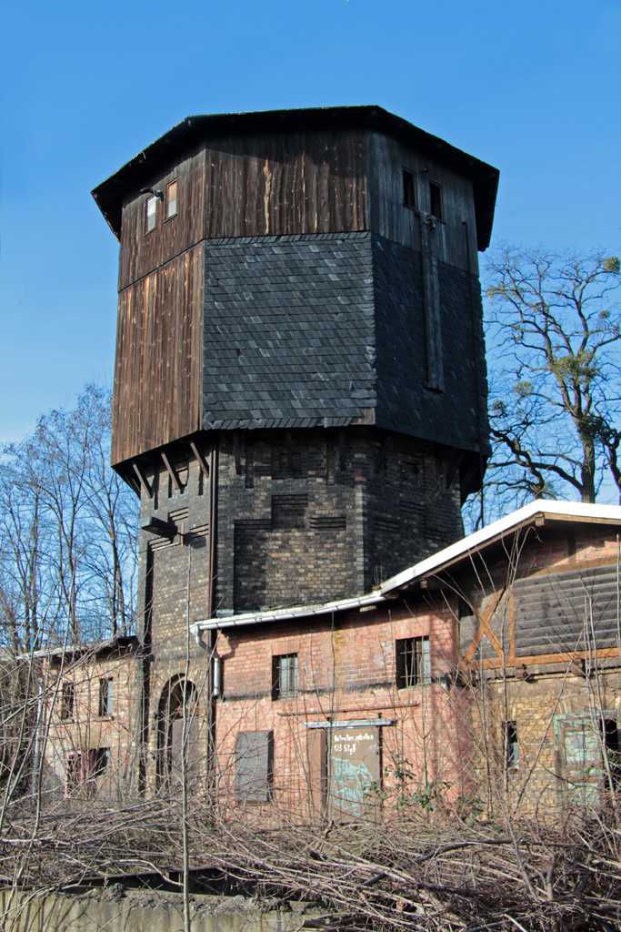 Wasserturm 1 des ehem.Bahnbetriebswerkes Rolau im Februar 2014