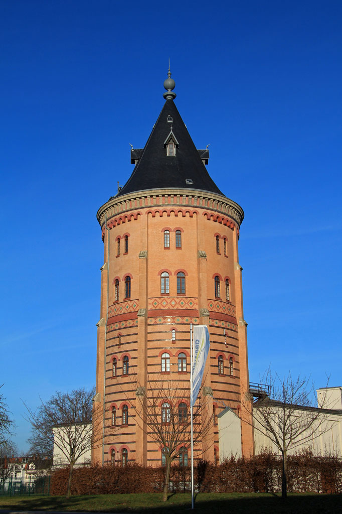 Wasserturm der Stadt Grlitz an der Pomologischer-Garten-Strae, im Dezember 2016.