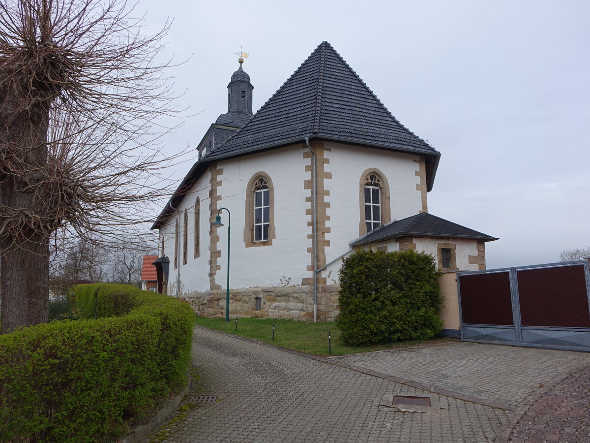 Wehnde, evangelische St. Ursula Kirche, erbaut 1670 (19.03.2024)