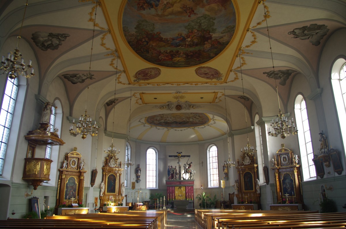 Weiler-Simmerberg, klassizistischer Innenraum der Pfarrkirche St. Blasius (30.10.2011)