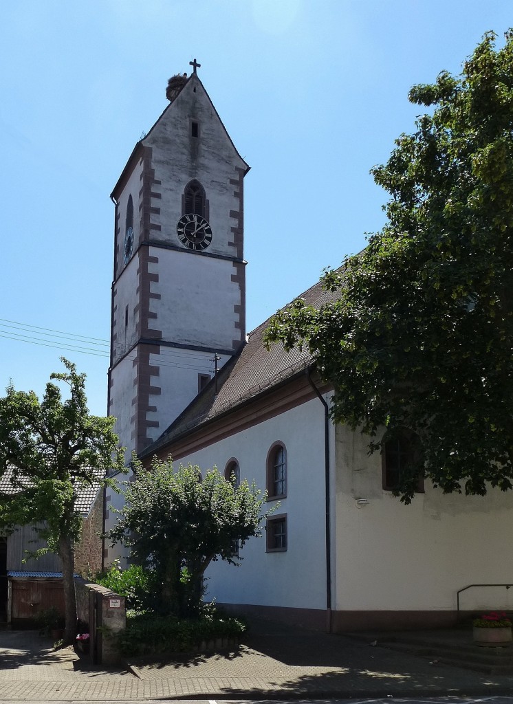 Weisweil, die evangelische Kirche, Juli 2014