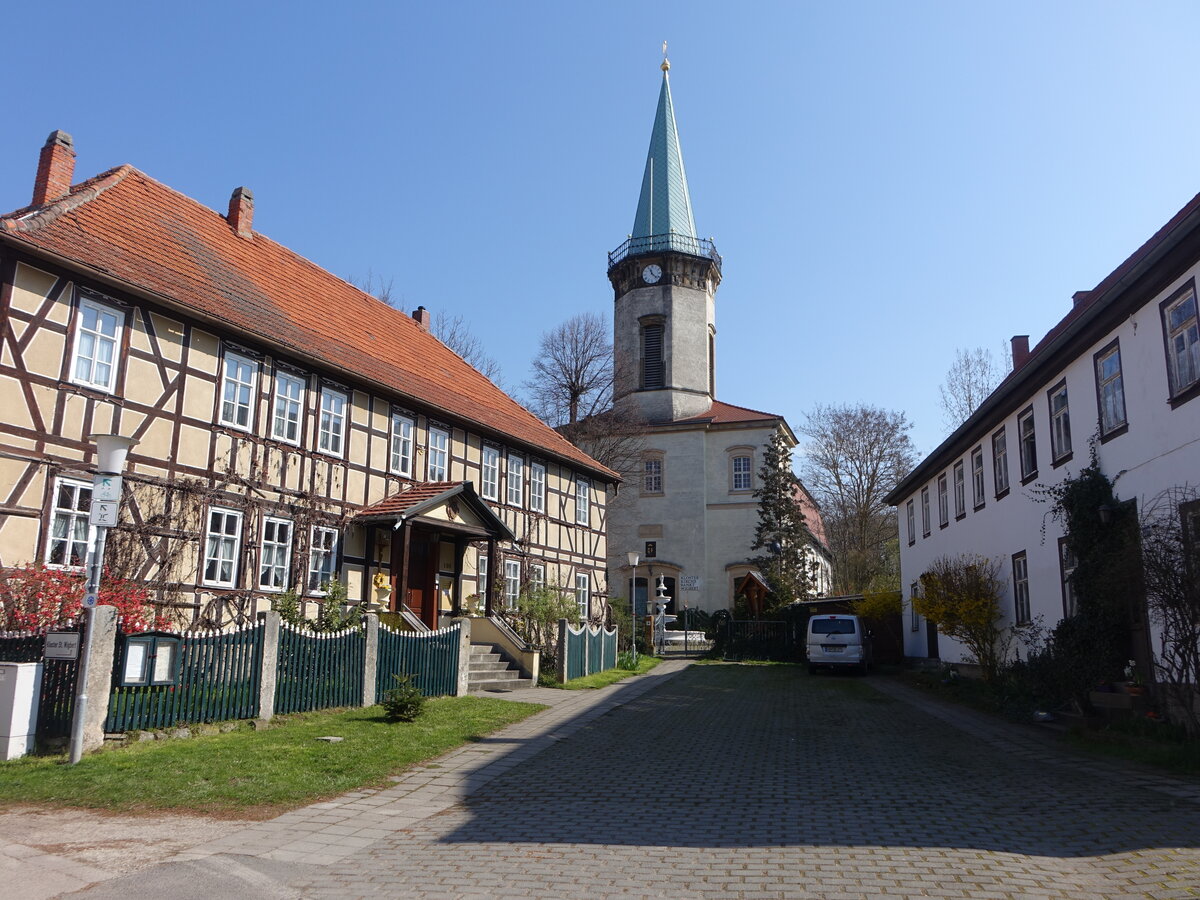 Werningshausen, Klosterkirche St. Wigbert, erbaut von 1773 bis 1776 (07.04.2023)